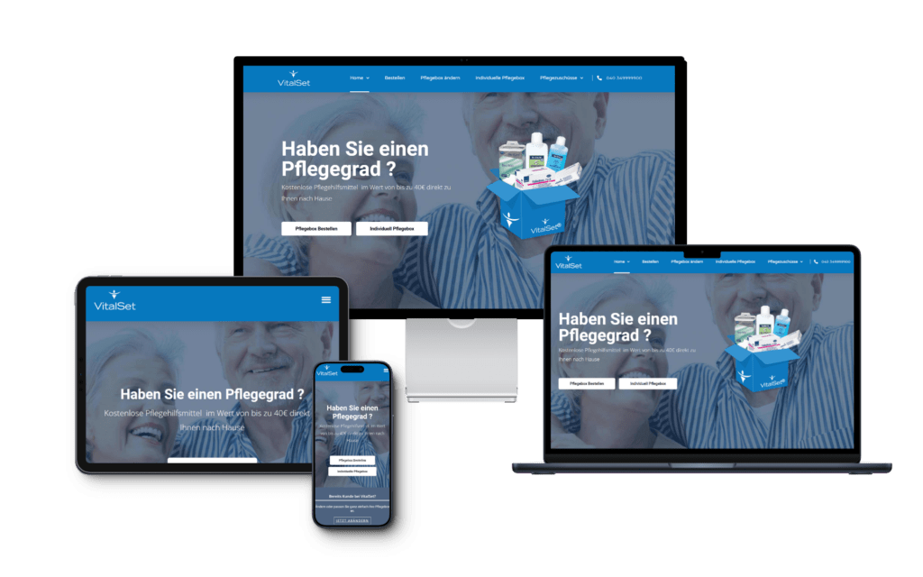 Referenz Vitalset GmbH Pflegedienstleister Webdesign Agentur Hamburg